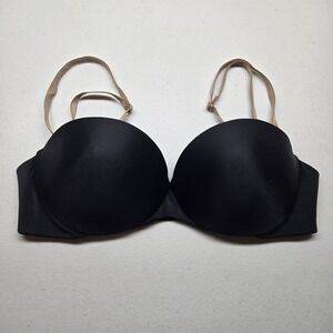 Sweet Nothings‎ Women Bra 34C Black Push Up Underwired Strap Adjustable